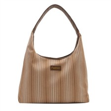 Fashion Khaki Striped Canvas Large Capacity Tote Bag Shoulder Bag Hobo Bag