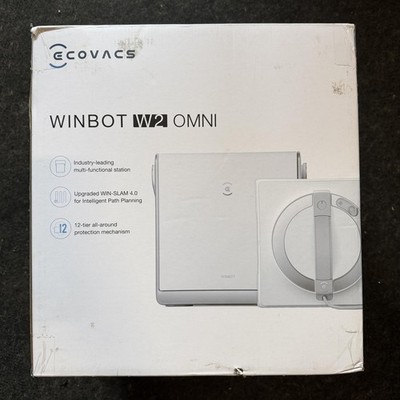 ECOVACS WINBOT W2 OMNI Window Cleaning Robot, Portable Docking Station - White