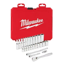 Milwaukee Tool 48-22-9404 1/4 In Drive Socket Wrench Set Sae 26 Pieces 5/32 In