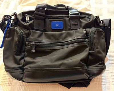 Tumi Men's Black Alpha Bravo Brooks  Slim Brief Zip Closure Shoulder Strap Solid