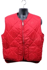Vintage 70s Big Smith Quilted Puffer Vest Red Men's XL Talon Zipper Workwear