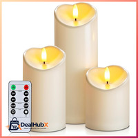 Flammenlose Led-Kerzen Wasserdicht Mit Timer Fernbedienung 3Er-Set