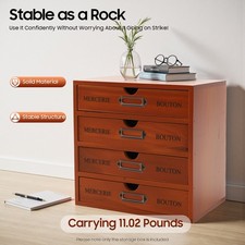 Desk Organizer with Drawers,Wooden Storage Box Drawer Organizer, 4 Drawer