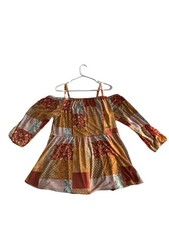 Cato Womens Patchwork Cold Shoulder Blouse Tunic Boho Floral Peasant Top Large