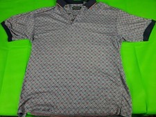Pierre Cardin blue and red patterned men's polo tee shirt size L