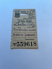RR Union Pacific Vintage WW2 Ära Ticket Las Vegas-Council Bluffs-Chicago-Canton, OH