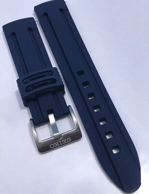 Bracelet Silicone Seiko Nova Bleu 22mm - Pour Montres SKX007, 6309, Padi - Neuf Avec étiquette