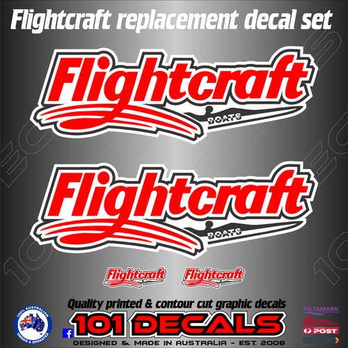55cm long replacement marine grade decal sticker set for FLIGHTCRAFT ...
