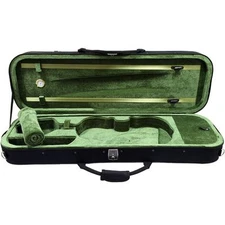 SKY 4/4 Premium Oblong Lightweight Violin Case with Hygrometer Black/Green