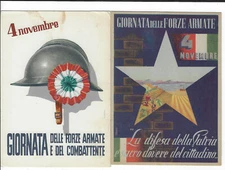 Italian Art Military Propaganda Postcards 4 Novemore Giornata Delle Forze Armate