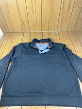 Orvis Signature Men's XXL Quarter Zip Sweatshirt Snap Collar Pullover Gray
