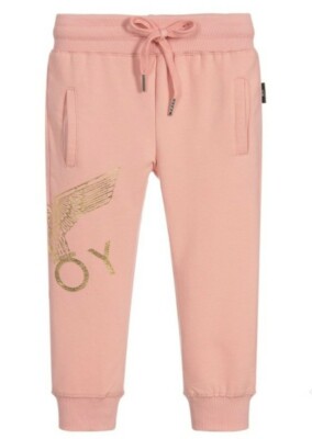 NWT $65 BOY LONDON pants pink gold eagle sweatpants joggers drawstring girl 5A