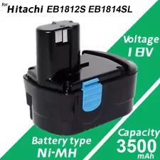 For Hitachi 18V 3500mAh Ni-MH Replace Battery EB1814S EB1812S EB1814SL EB1820L
