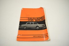 Alfa Romeo 1750 Berlina Manuale Uso Manutenzione Originale H