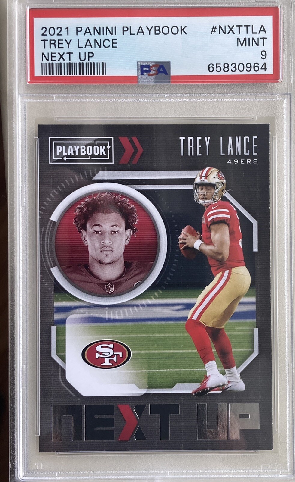 Trey Lance Panini Playbook Next Up #NXTTLA Base