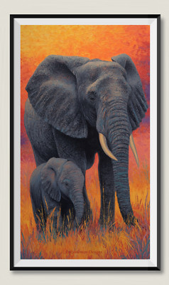 Elephant and Cub - DIY Chart Counted Cross Stitch Patterns Needlework DMC Color