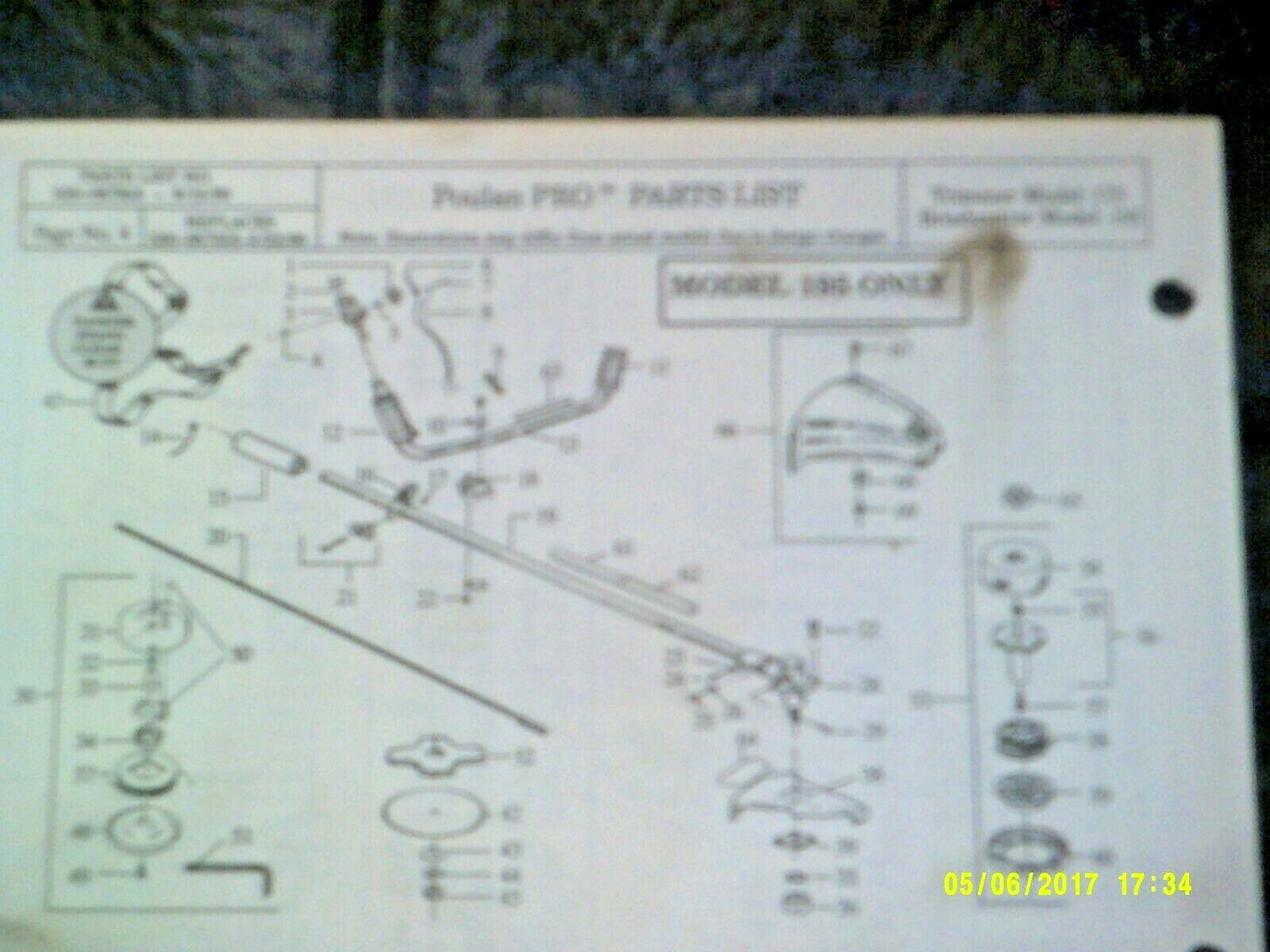 Poulan Pro Trimmer Model 175 / Brush Cutter Model 195 Parts List 530067353