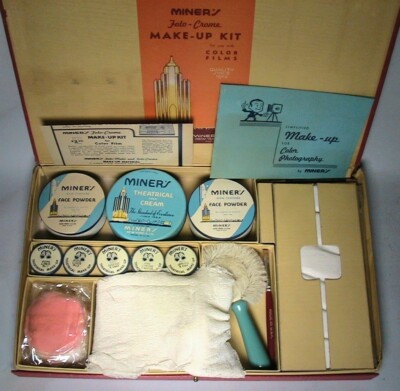 NOS 1939 PATENT MINER'S FOTO-CROME MAKE-UP KIT Rare and UNUSUAL
