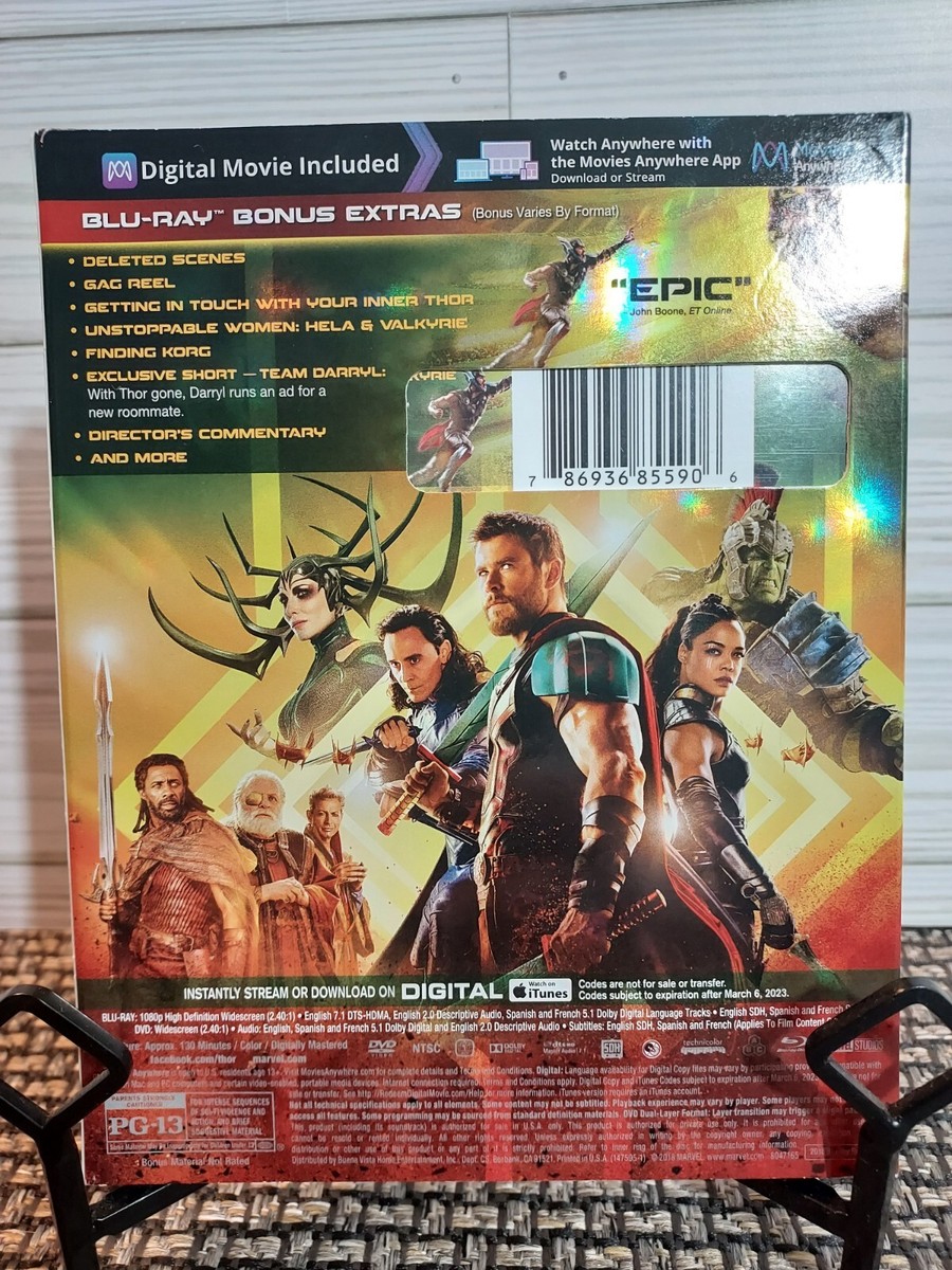 Thor: Ragnarok (Blu-ray DVD 2017) Anthony Hopkins, Chris - Main Image