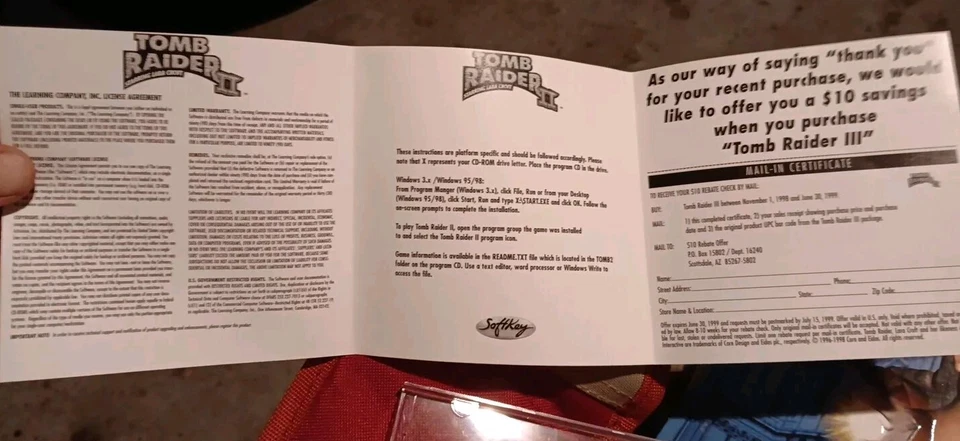 Less Rare* Tomb Raider 2 PC All Manuals Included Mint Condition - Image 3 of 3