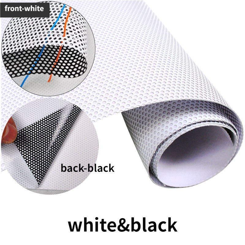 Self-adhesive Small Mesh Window Films Privacy Glass Sticker Sunshade Darkening