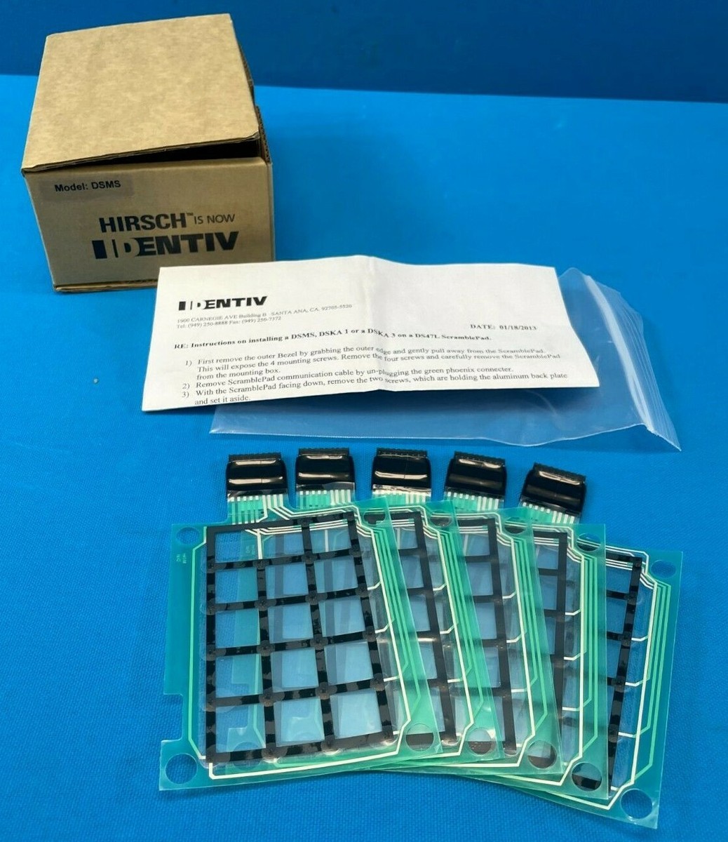 Lot 5x Identiv Hirsch DSMS ScramblePad Replacement Pads DS47L