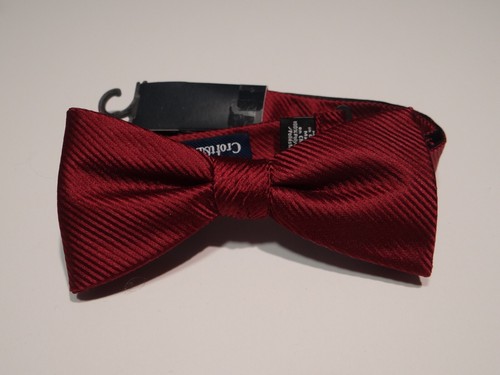 Pajarita Croft Barrow para hombre a rayas rojas preatada NUEVA - Imagen 1 de 2