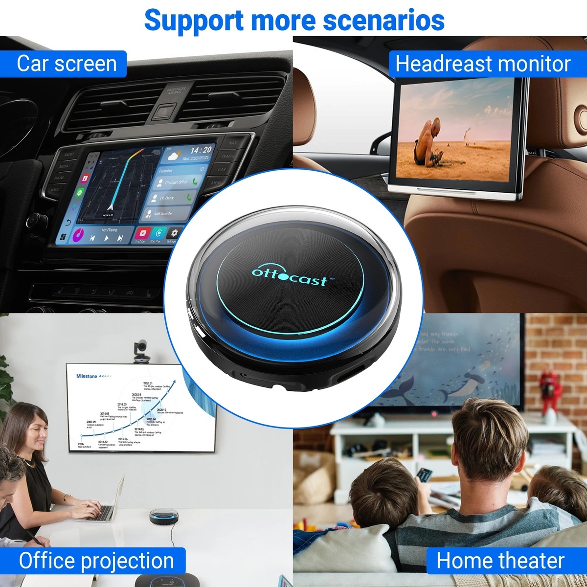 PICASOU 2 CarPlay AI Box Wireless CarPlay Android Auto Android 10+