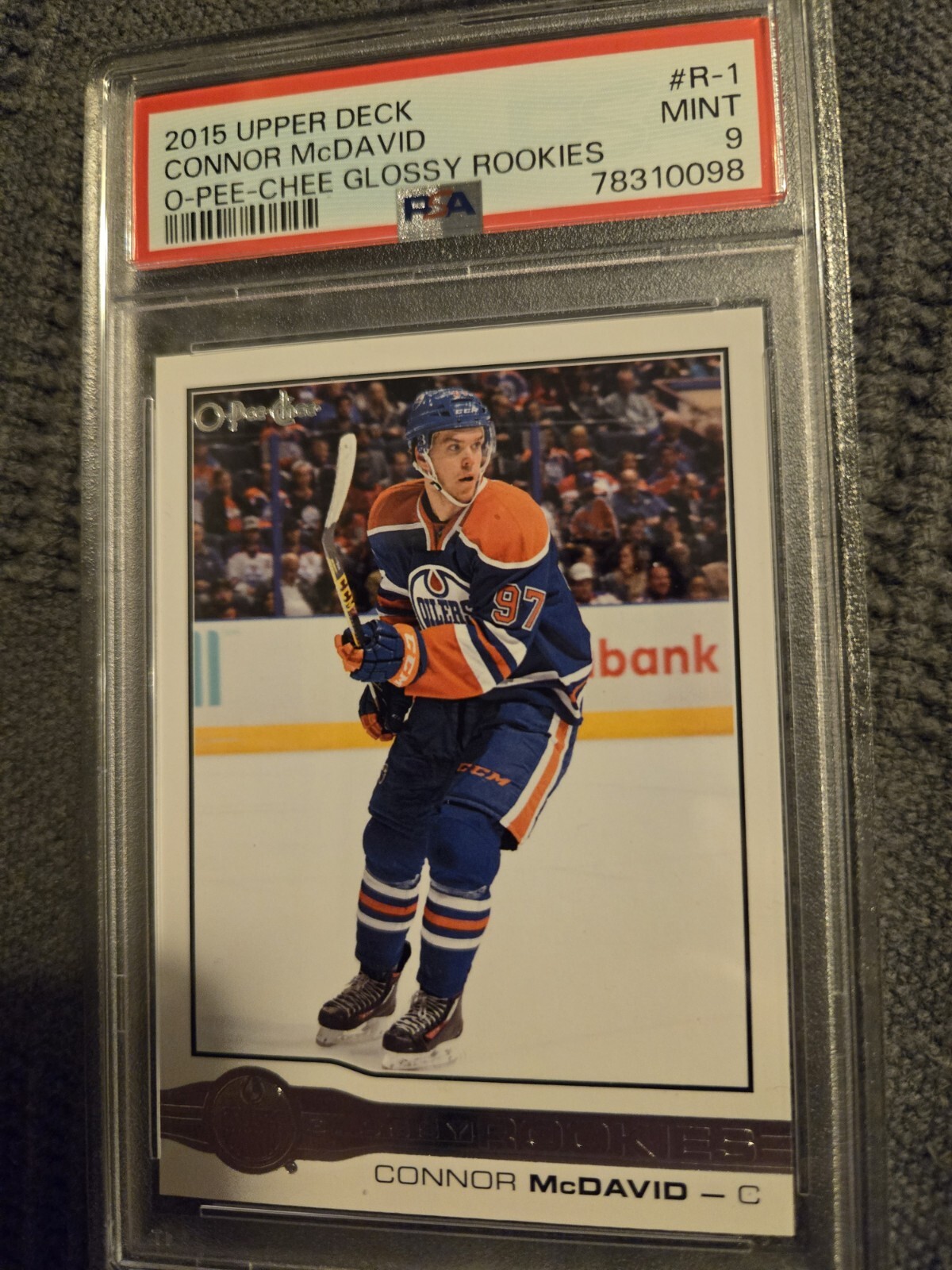 2015-16 UPPER DECK O-PEE-CHEE GLOSSY ROOKIES # R-1  CONNOR MCDAVID    PSA 9