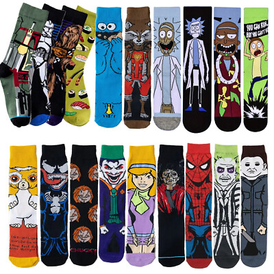 Socks Movies TV Stockings Novelty Star Wars Hero Marvel Disney Rick (1-Pair)