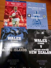 7 Rugby Programmes- 4 Wales, 1 Welsh Cup Final, 2 Cup Semi Final Double Headers.