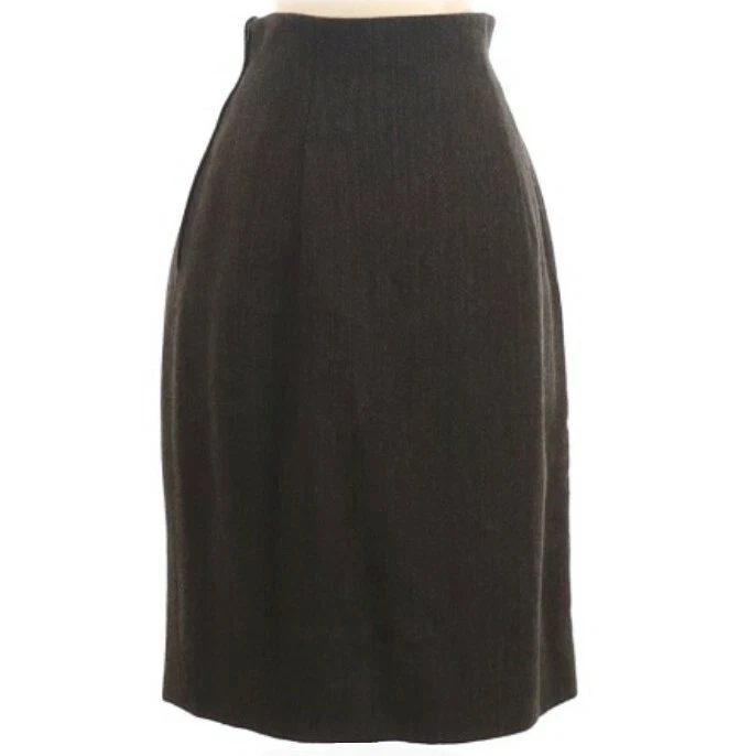 Vtg GIORGIO ARMANI Women's Sz 40 IT / 6 US Knee Length Gray Wool Pencil Skirt - Image 2 of 4