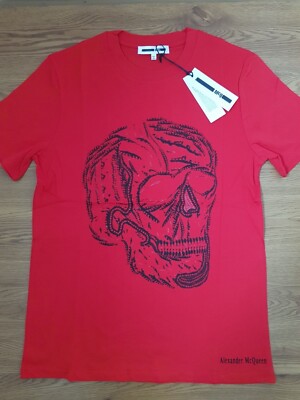 MCQ Alexander McQueen Skull Print Red T-Shirt, Brand New and  UK
