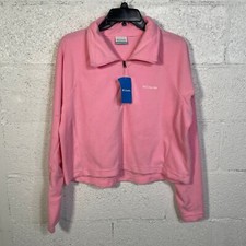 Columbia Women's Glacial Cropped II Fleece 1/2-Zip Top pink Large