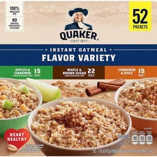 Quaker Instant Oatmeal Variety Pack 52 Count 1.51 oz Packs Fresh