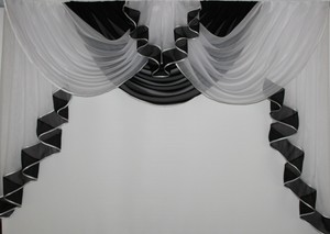 Deko Gardine Store Vorhang In Der Farbe Schwarz Weiss Ebay