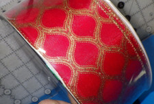 Members mark Holiday wired edge premium ribbon 50 yards X 2.5" Red gold sparkle