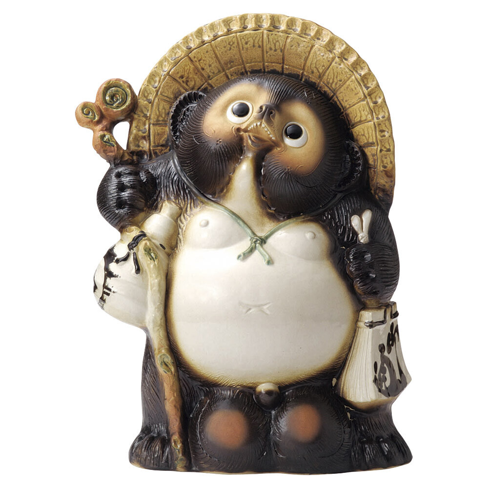 Tanuki Shigaraki yaki ware Japanese Chinese Racoon DogFuku Hineri