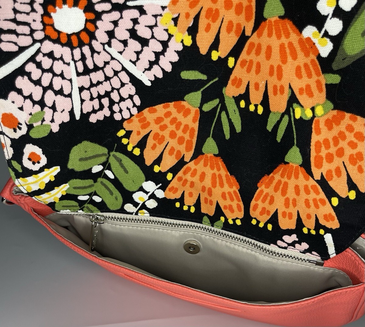 Thirty One Studio 31 Coral Floral Flap Modern Cross Body Purse NO