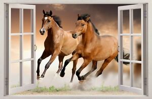 HORSE Horses 3D Effect Window WALL STICKERS Sticker Decor Mural 68