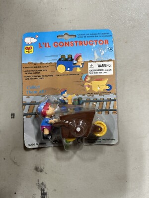 Lil Constructor Wind Up Toy Vintage New In Package Brown Wagon Push C29 #1