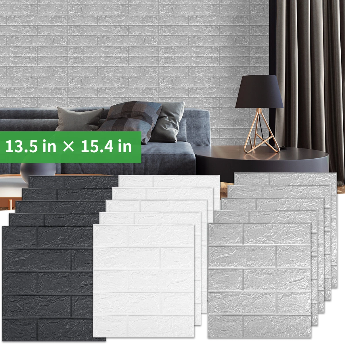 3d Pe foam brick wallpaper sticker on Pinterest