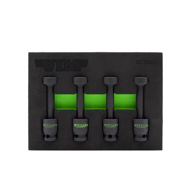 VIM Tools 4pc 1/2'' Drive Impact Ball U-Joint Close Quarter Socket Set Mechanic