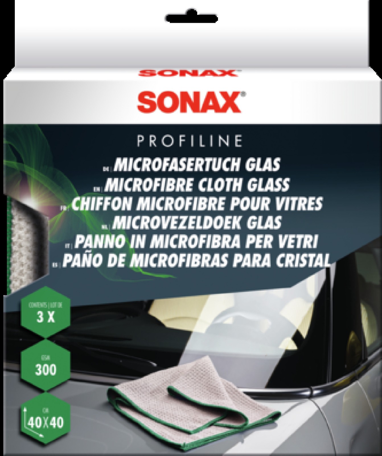 Sonax Grau Fahrzeugreinigung Zubehör, Microfasertuch Glas (3 Stück) Saugfähig Und Fusselfrei Für Streifenfreie Sauberkeit Von Scheib - Image 4