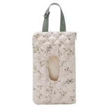 Quilted Baby Wipe Holder Floral Wipe Pouch Portable Hanging Wet Wipes Bag for...
