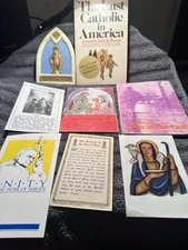 Lot Of 8 Religious items. Prayer Cards/Books, Etc. Mary, Pray For Us, more