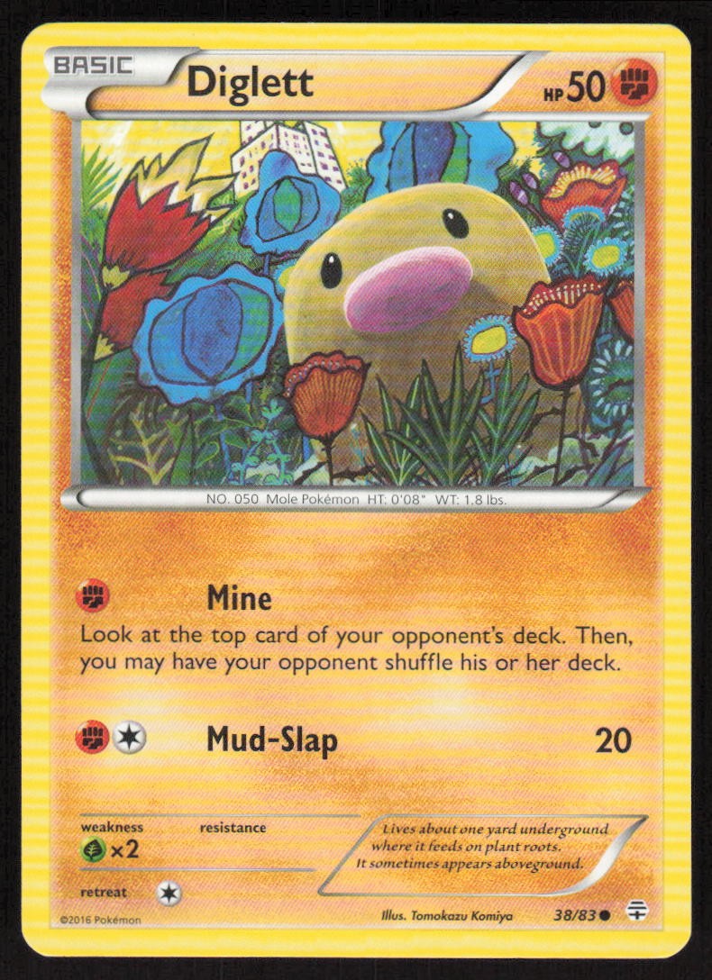 Diglett 38/83 Common Generations Pokemon Lightly Played