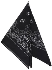 Dozen Black Cowboy Cowgirl Costume 19" Bandanas Head Scarf Costume Accessory