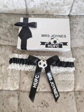 Personalised Footie Inspired Bridal Wedding Garter With Personalised Gift Box