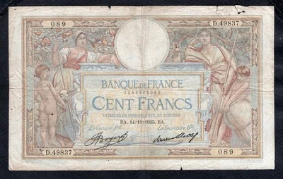 Un billet de 100 Francs Luc Olivier Merson 14.11.1935 Etat TB - Photo 1/2